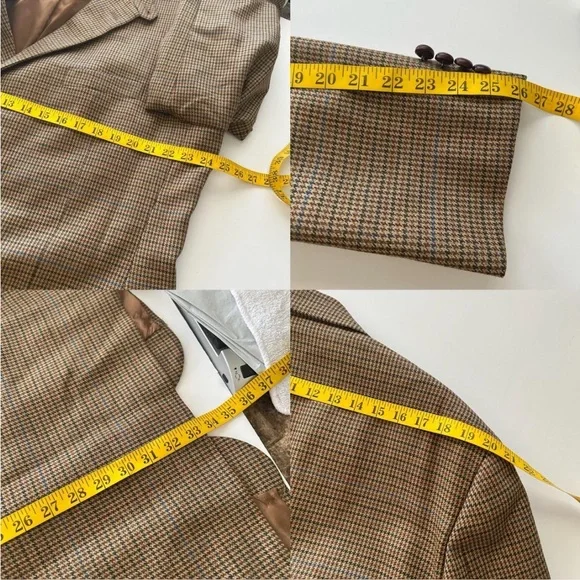 Vintage Brooks Brothers 100% Wool Houndstooth Sport Coat Dark Academia - Picture 9 of 13